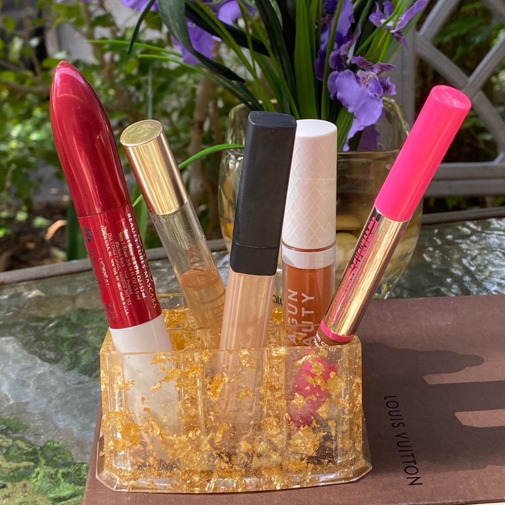 Gold Cosmetic Organizer Resin Art - Picture 7 of 16